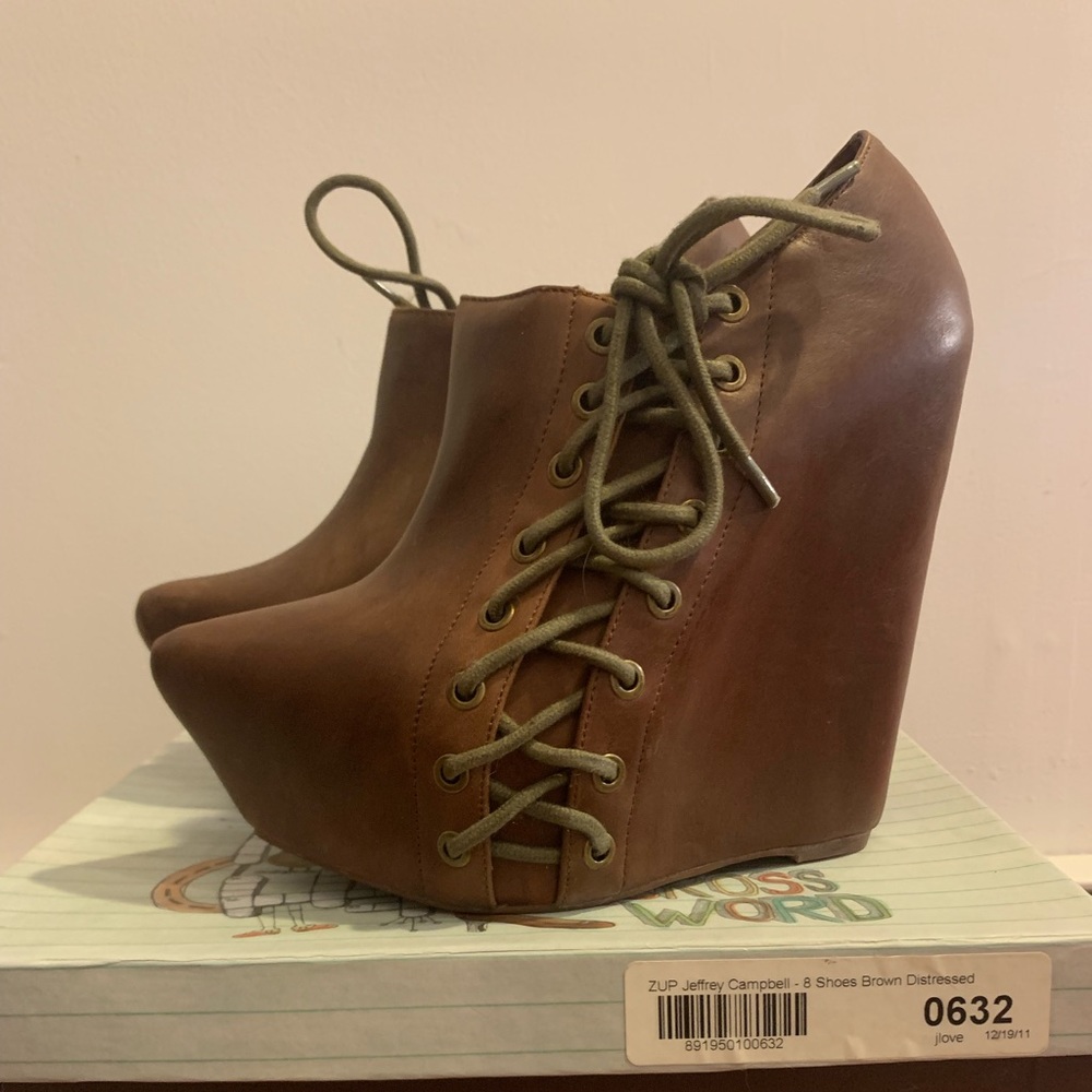 Jeffrey Campbell Brown Zup, Size 8 Bootie